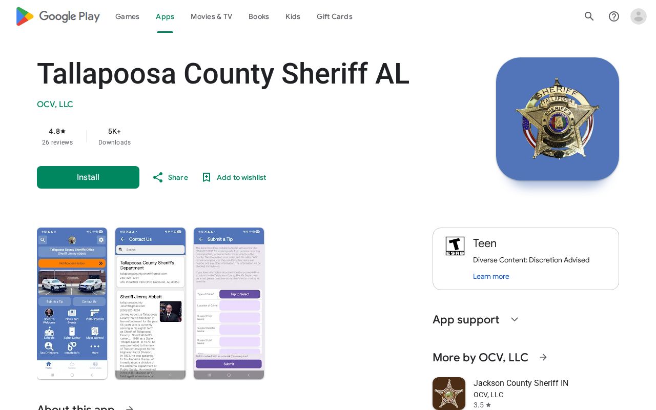 Tallapoosa County Sheriff AL app listing for public safety news and tips
